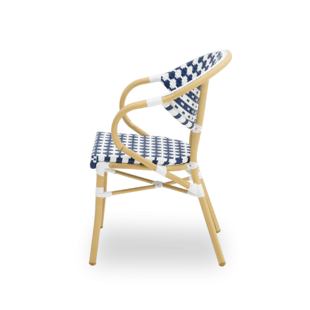 Camillo 0308 Technorattan Chair in Blue & White