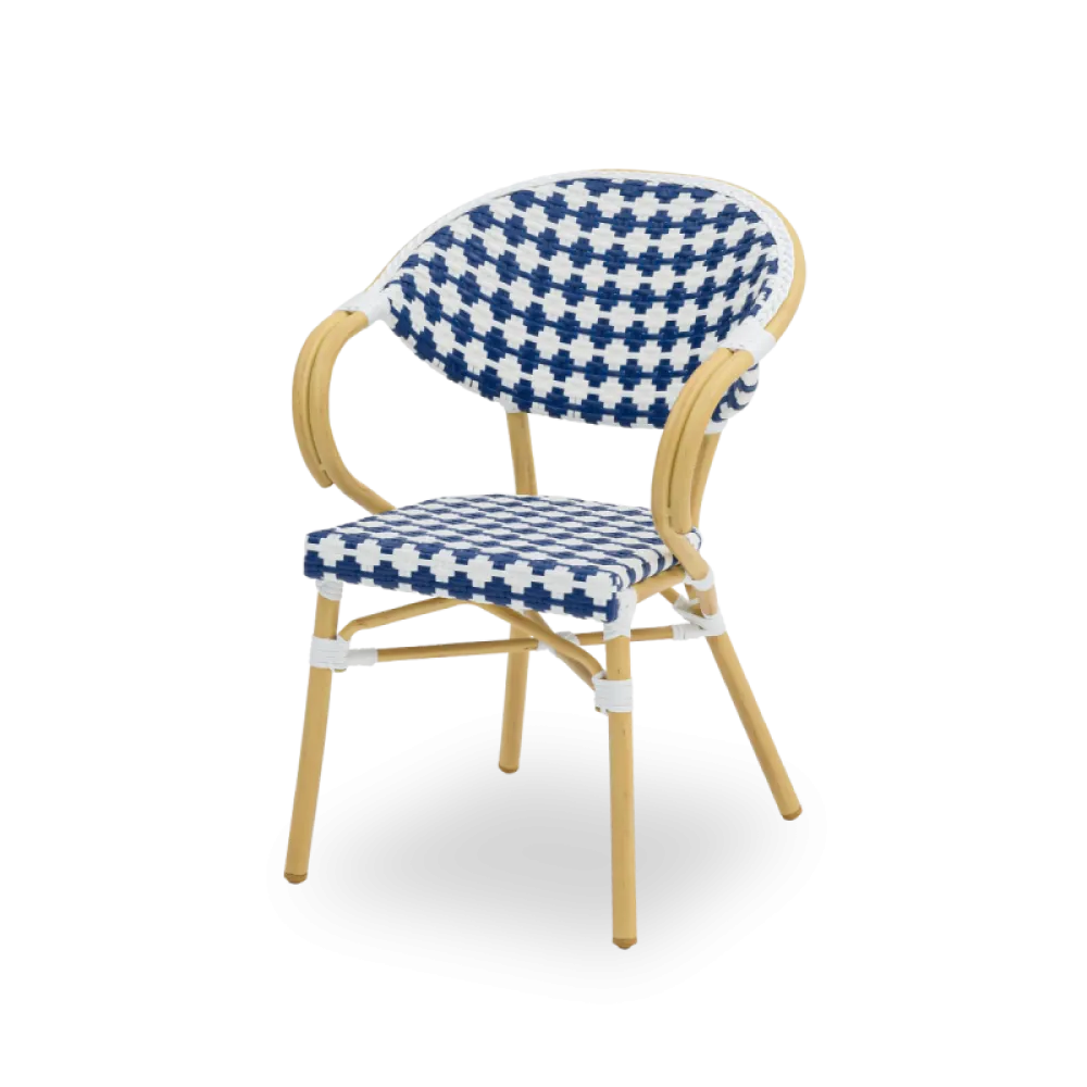 Camillo 0308 Technorattan Chair in Blue & White