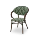 Camillo 7040 Technorattan Stacking Chair in Green & White