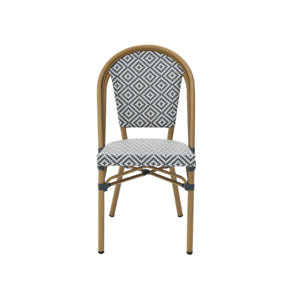 MATTEO 2070 Technorattan Stacking Chair in Grey-White