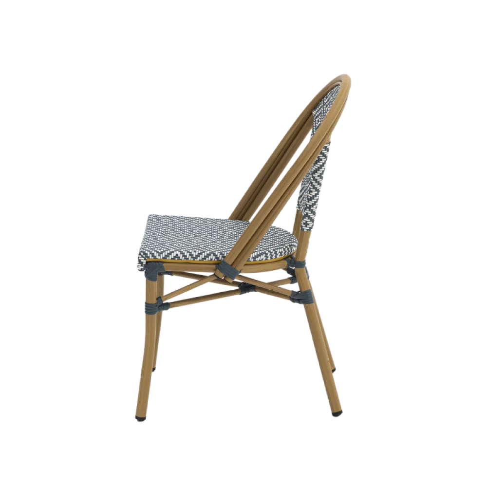 MATTEO 2070 Technorattan Stacking Chair in Grey-White