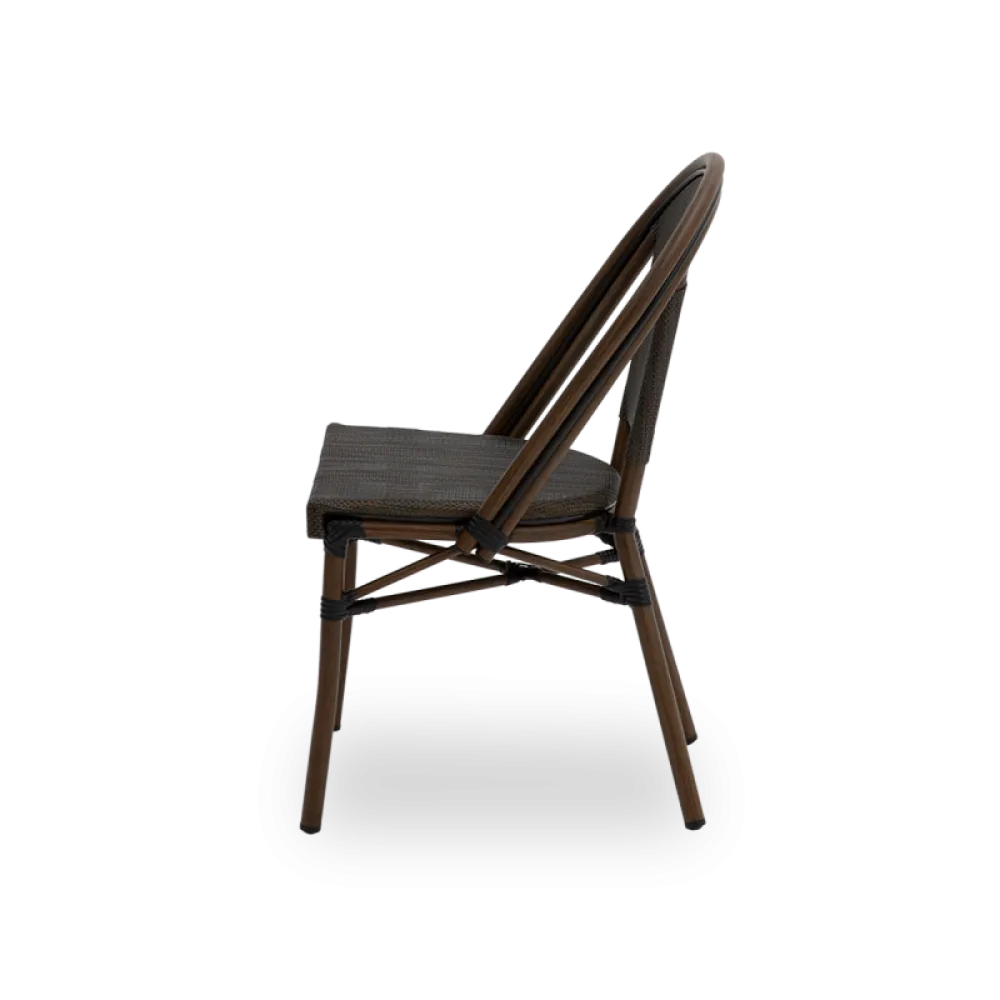 MATTEO 7001 Technorattan Stacking Chair in Brown