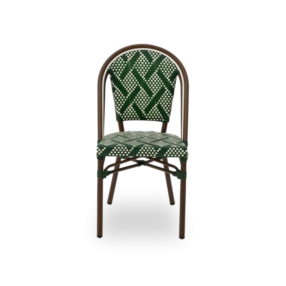 MATTEO 7040 Technorattan Chair in Green & White