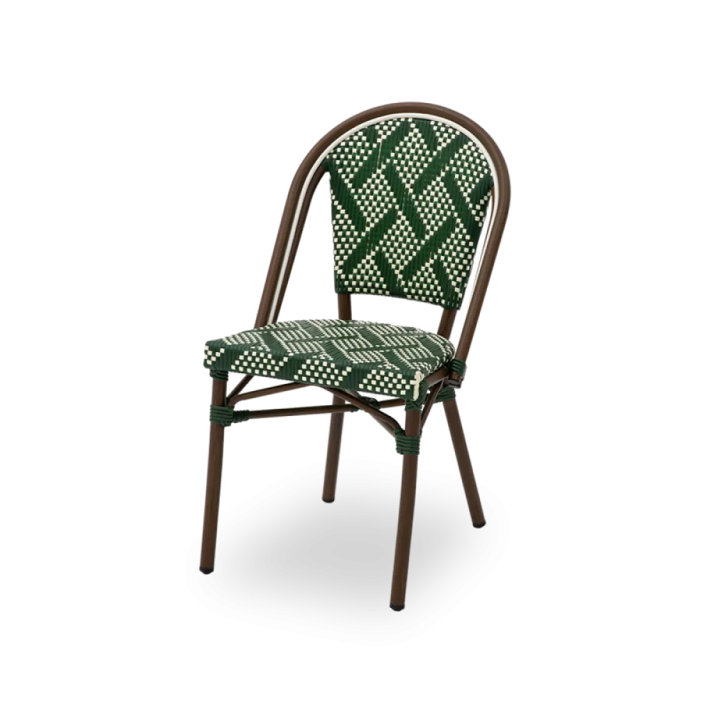 MATTEO 7040 Technorattan Chair in Green & White