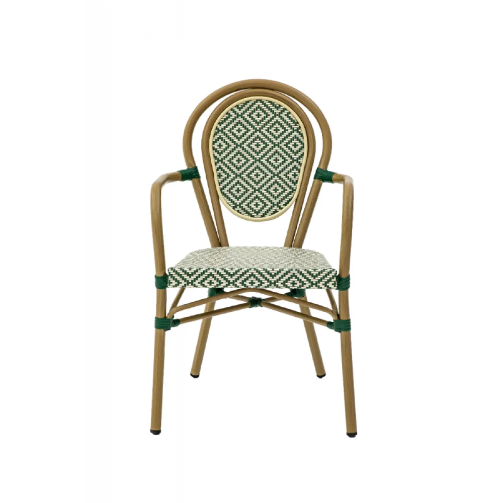 RICCARDO ARM 2099 Technorattan Chair in Green & White