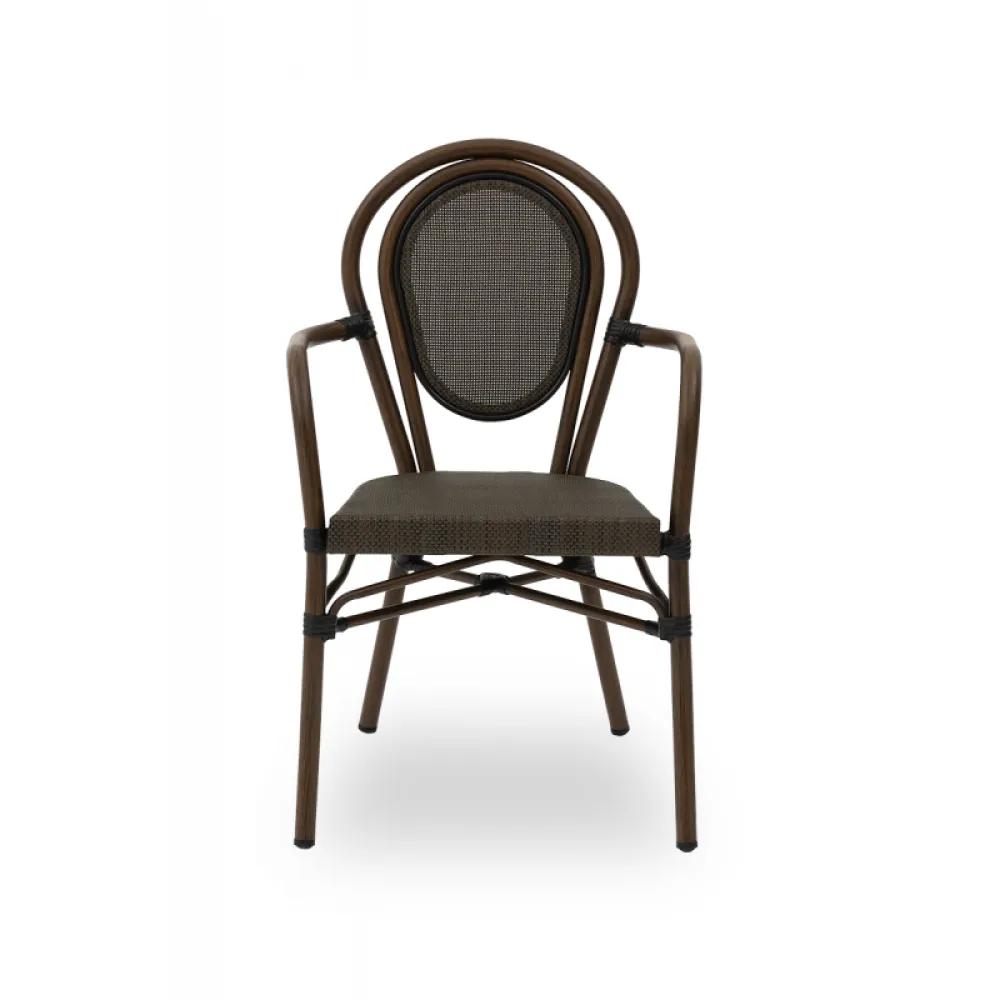 RICCARDO ARM 7001 Technorattan Chair in Brown