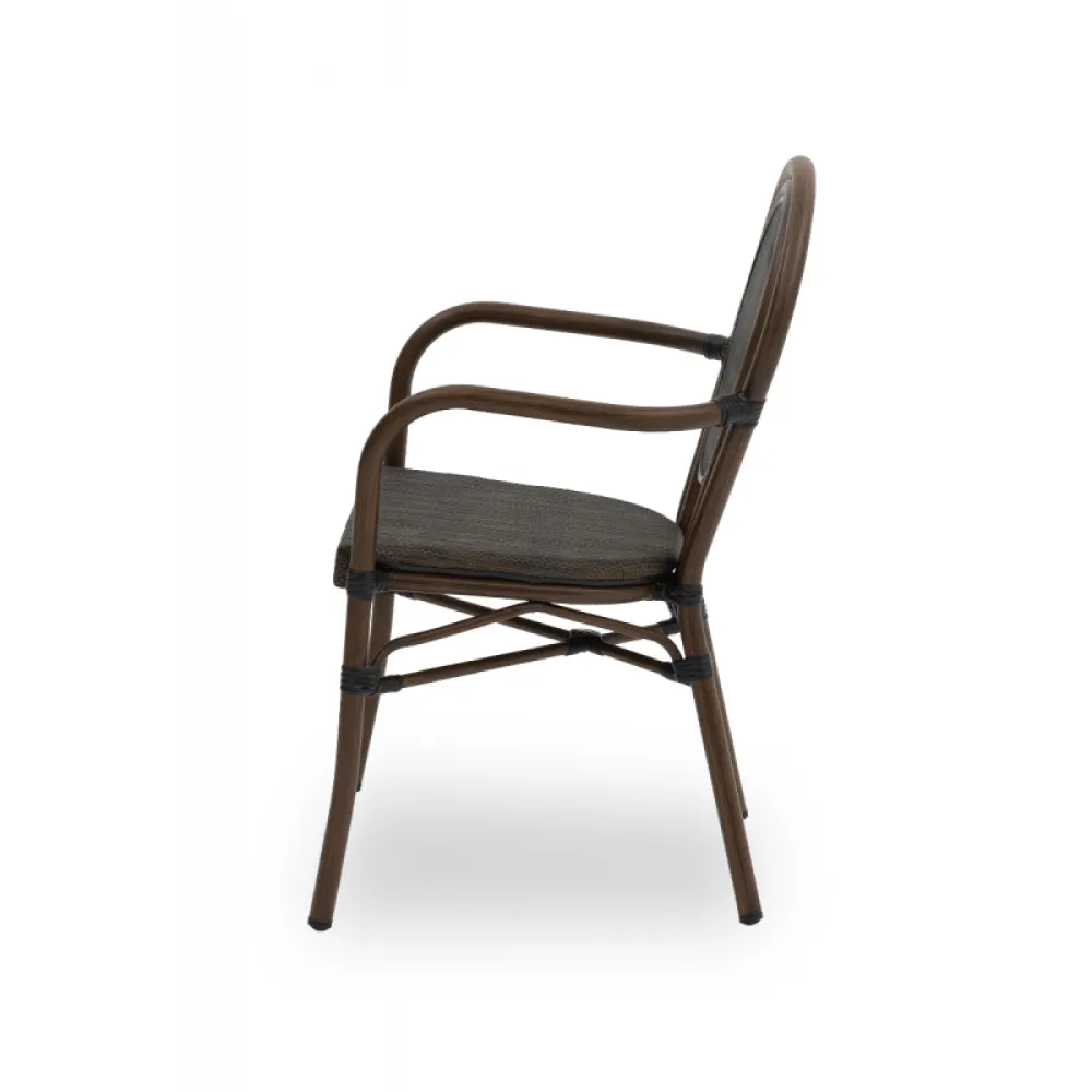 RICCARDO ARM 7001 Technorattan Chair in Brown