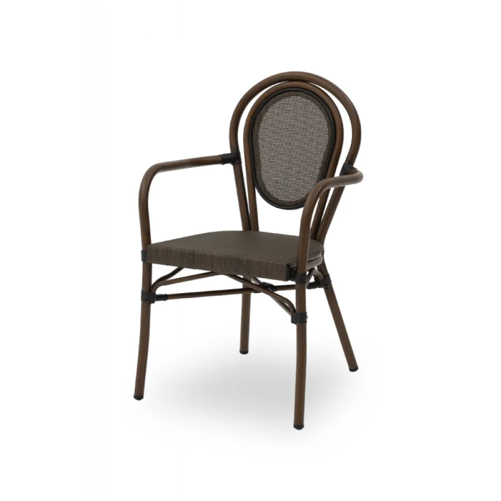 RICCARDO ARM 7001 Technorattan Chair in Brown
