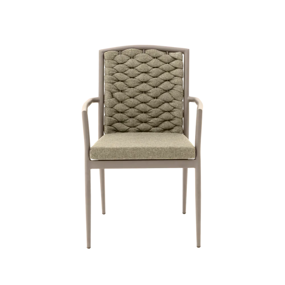 INTRECCIO 7116 Beige Stackable Chair in Technorattan