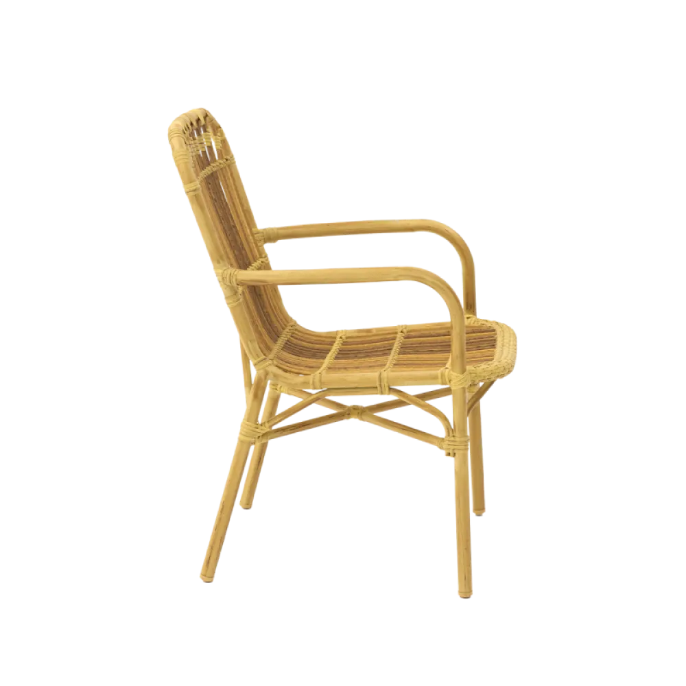 BAMBOO Technorattan Stacking Chair in Beige