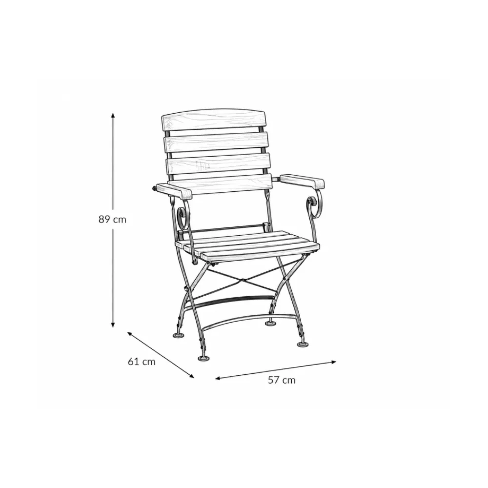 LARA GRAND Folding Stackable Wood & Steel Chair