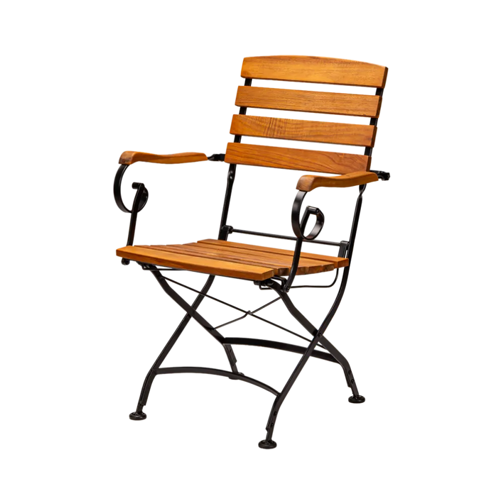 LARA GRAND Folding Stackable Wood & Steel Chair