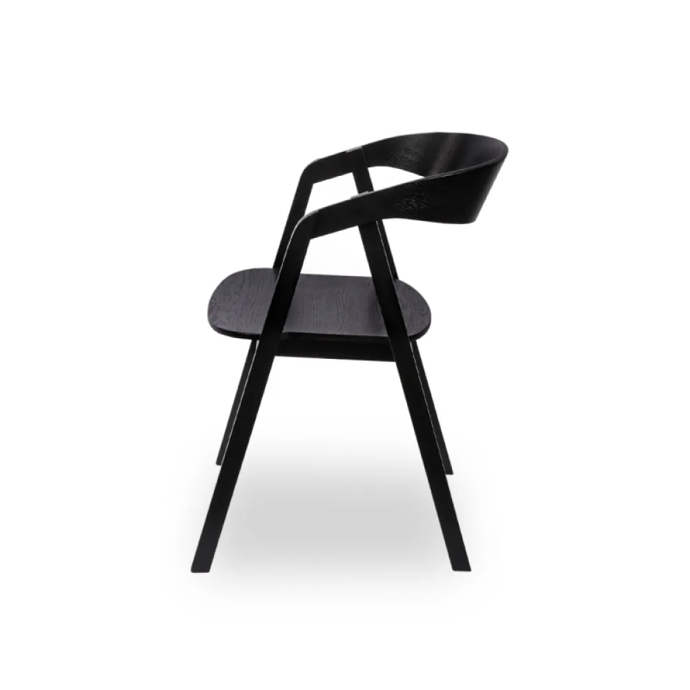 FUTURA 011 Stackable Oak Dining Chair in Black