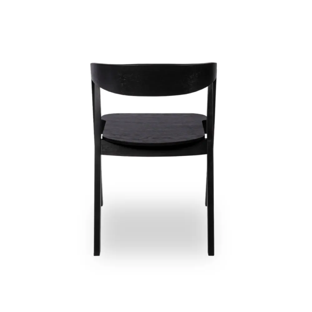 FUTURA 011 Stackable Oak Dining Chair in Black