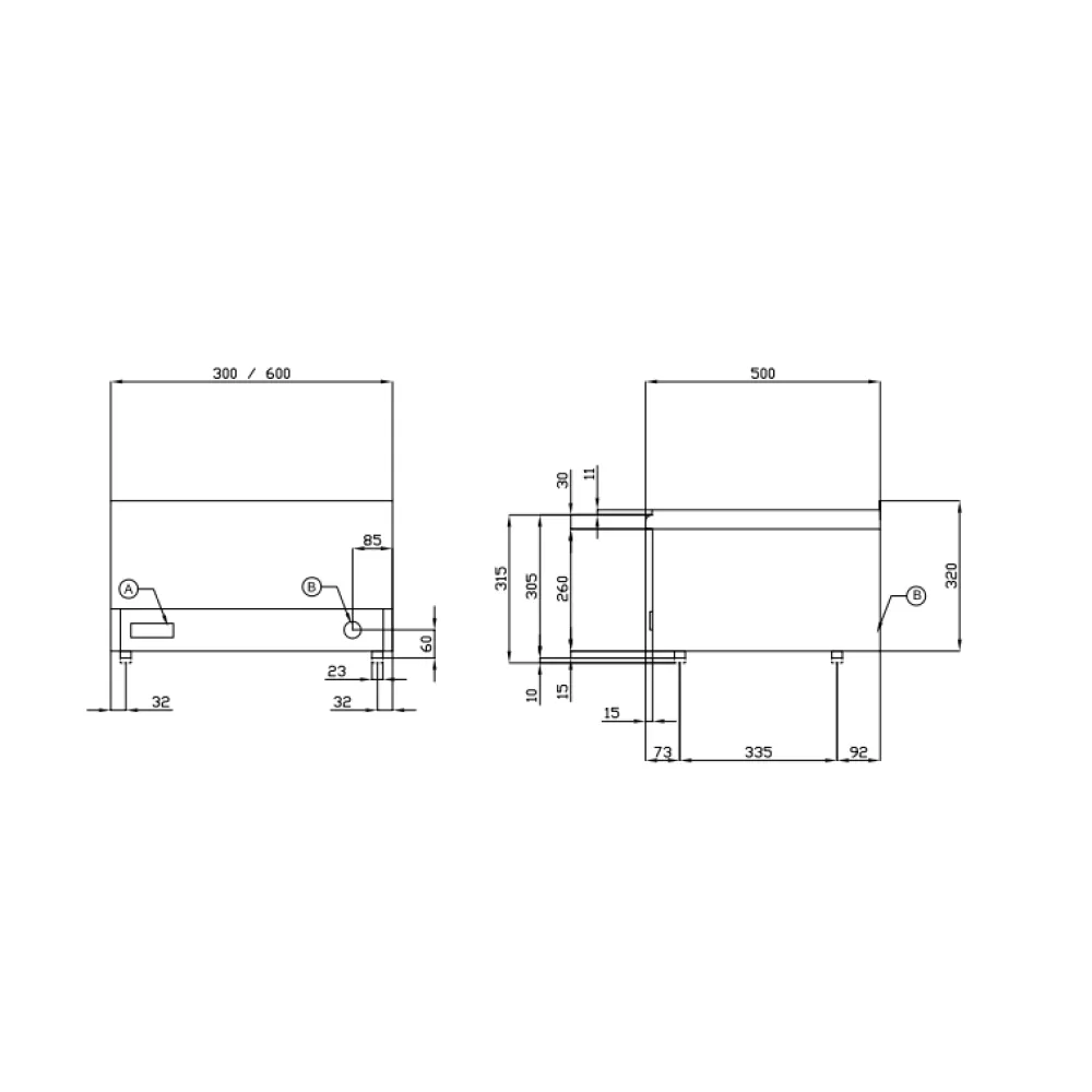Electric hot plate, 4 burners PC-2EM