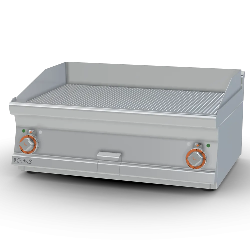 LOTUS FTRT-68ET Electric Ribbed Fry Top with Dual Cooking Zones