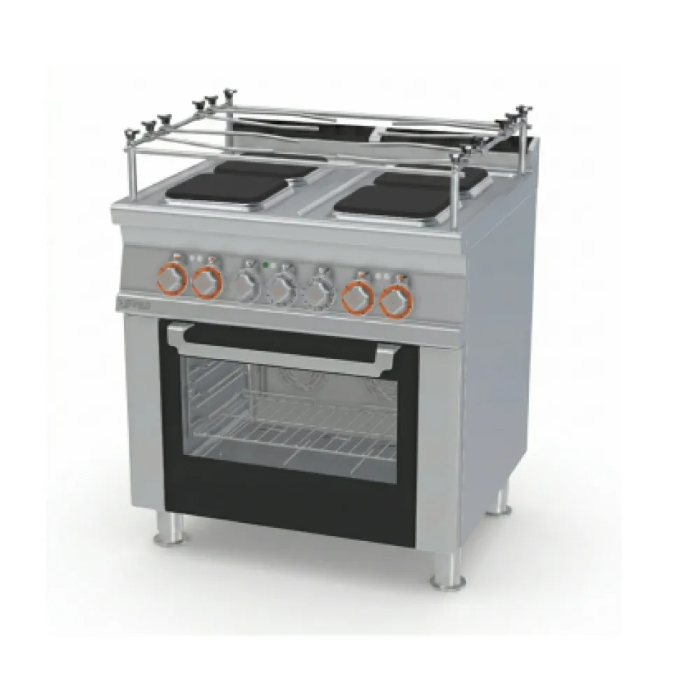 LOTUS Electric Range with Oven GN1/1 and 4 Square Hotplates CFVQ4-78ETX/V