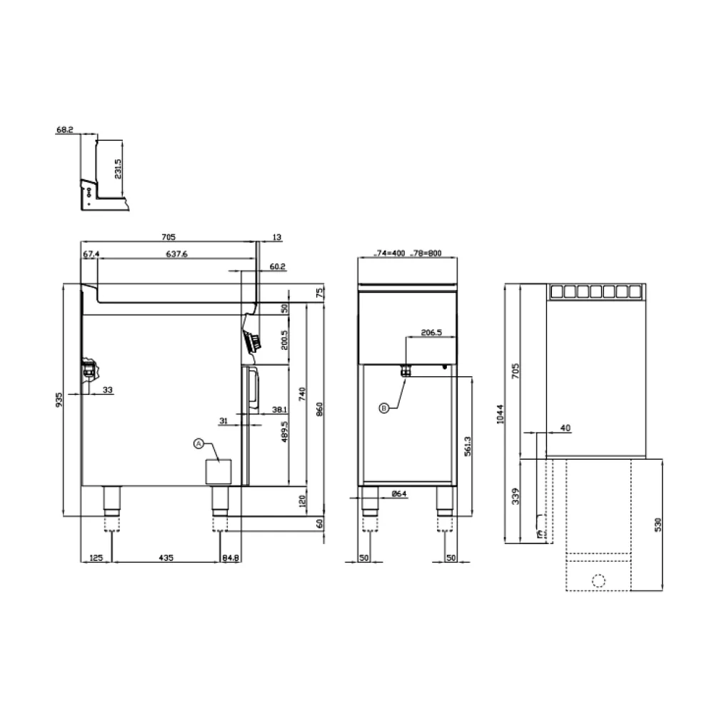 LOTUS Electric Fryer with Neutral Cabinet 18+18 L