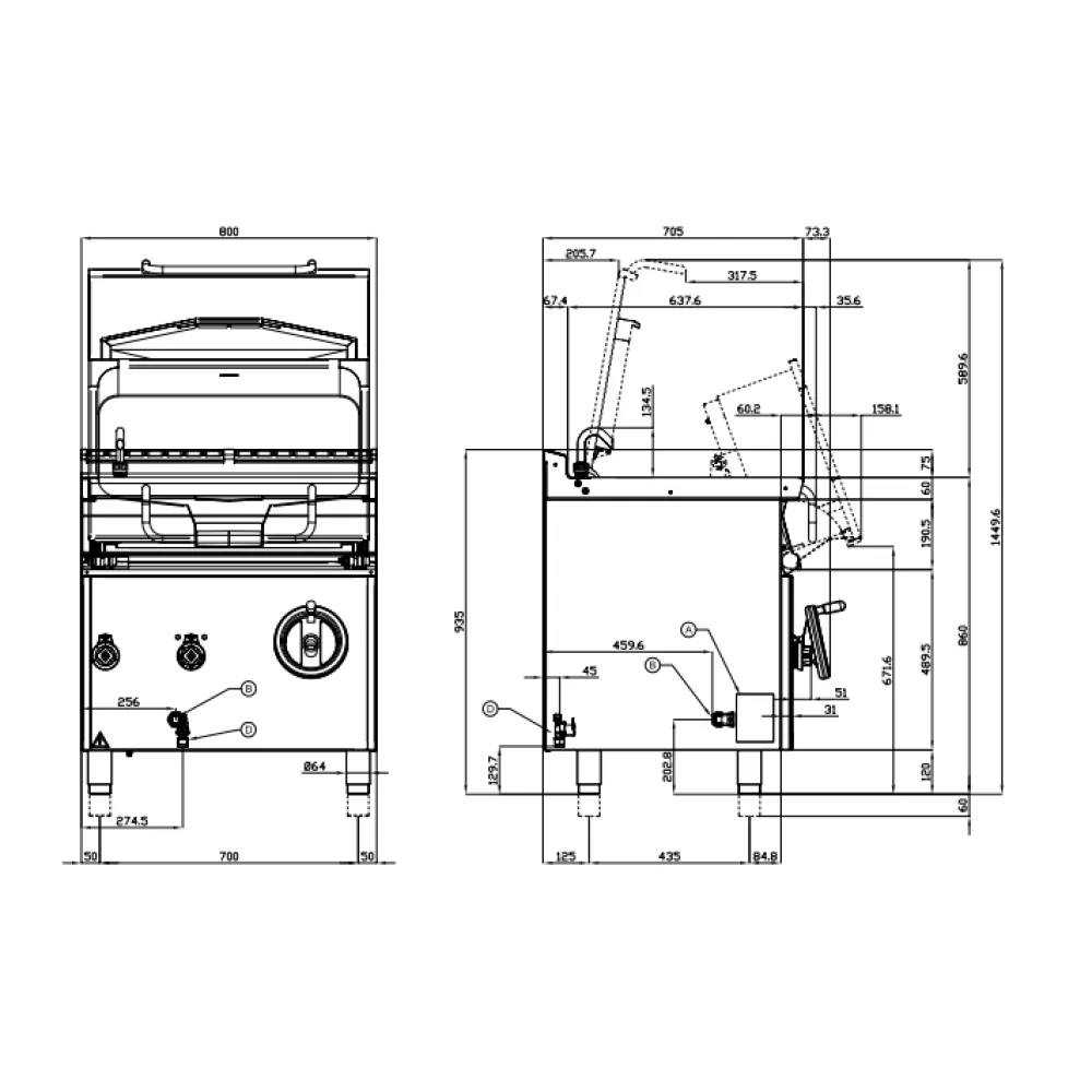 LOTUS Electric Deep Bratt Pan 50 L with Manual Tilt BR50-78ETX