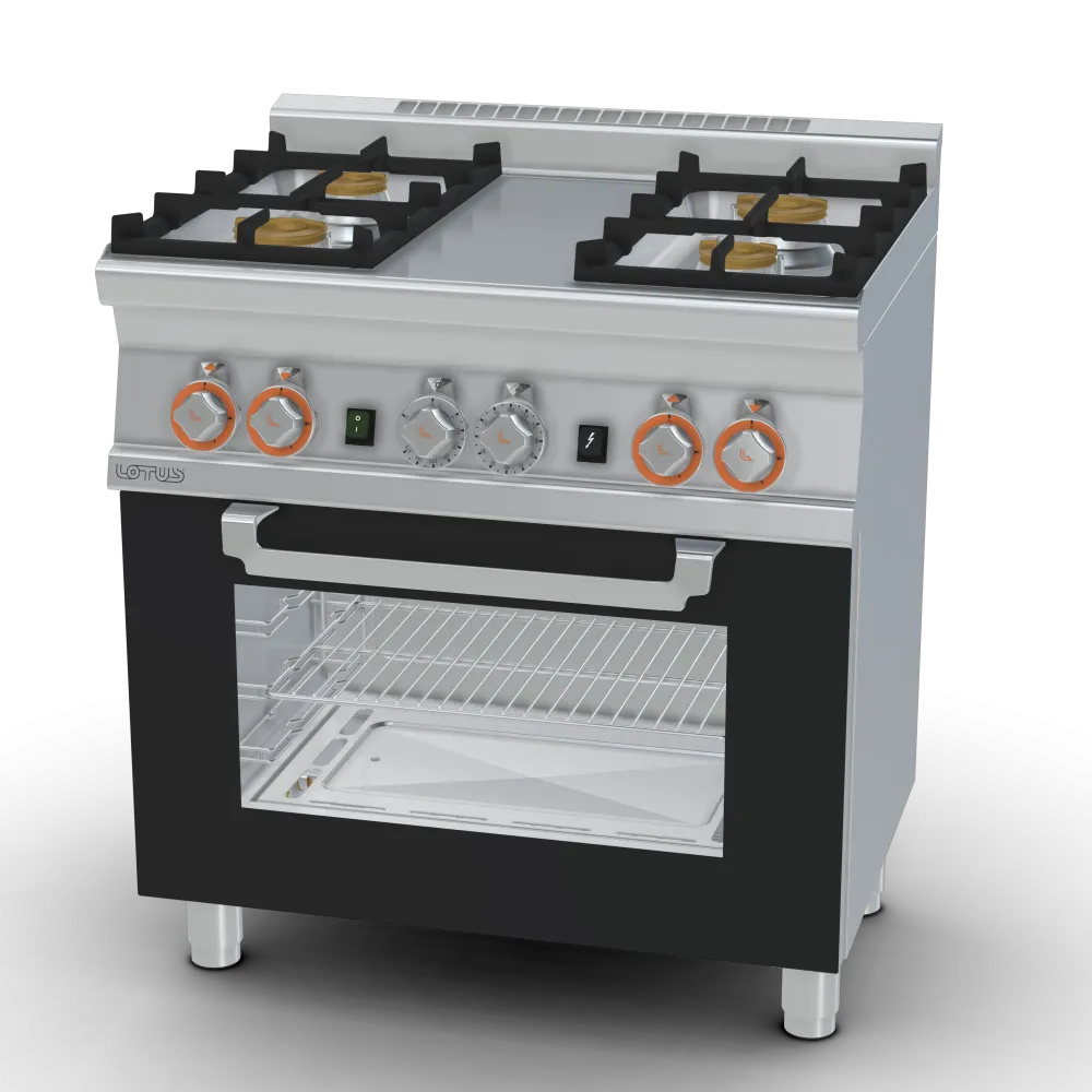 LOTUS Gas Range with Oven CF4-68G/V for Professional Kitchens