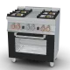 LOTUS Gas Range with Oven CF4-68G/V for Professional Kitchens