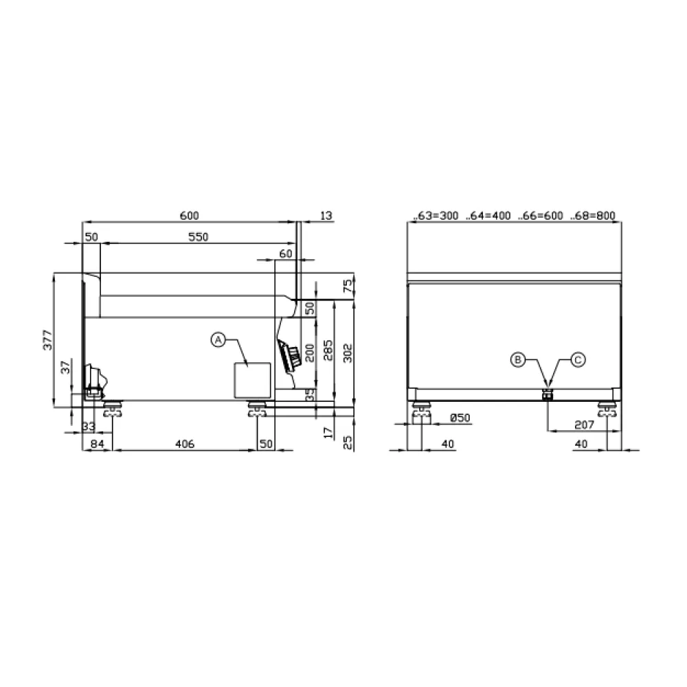 LOTUS FTLT-66G Smooth Gas Cooking Plate for Professional Kitchens