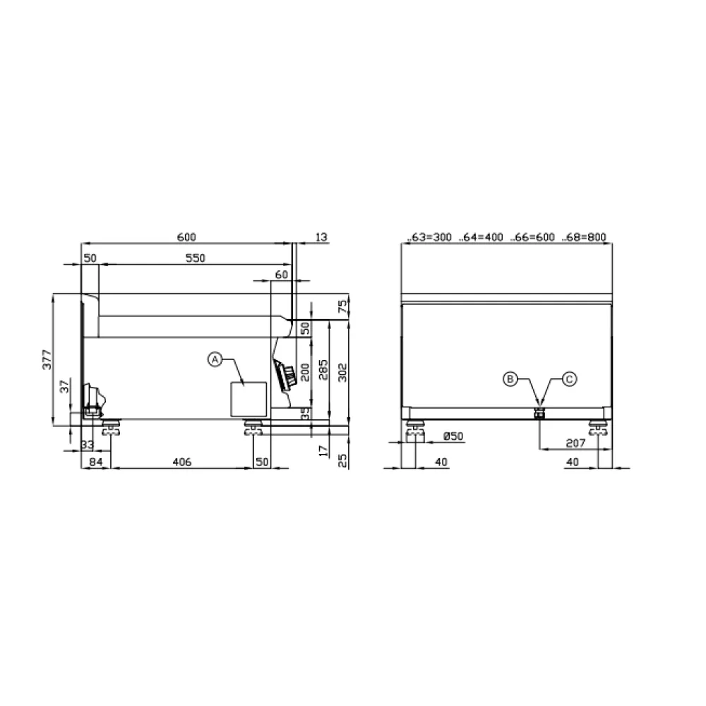 LOTUS FTLT-610G Smooth Gas Cooking Plate for Professional Kitchens