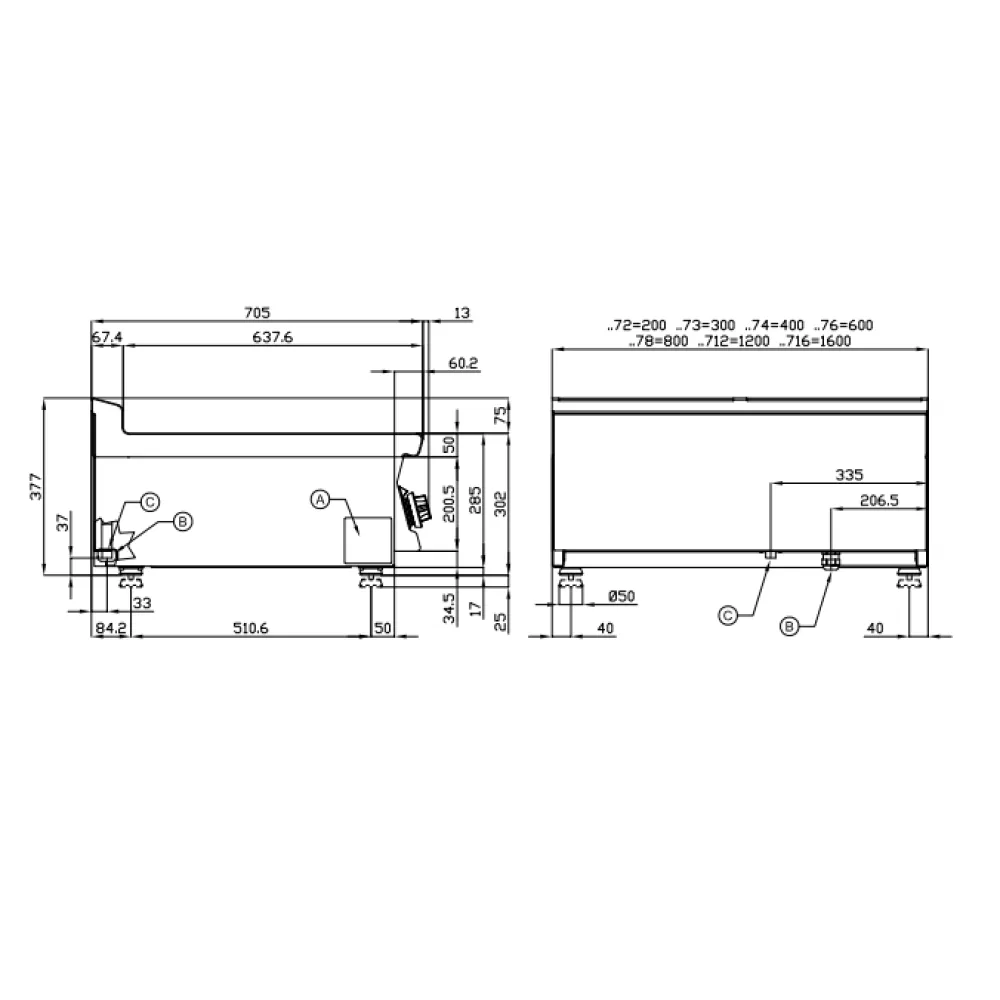 LOTUS 4-Plate Electric Hob PCT-78ETX for Marine Kitchens