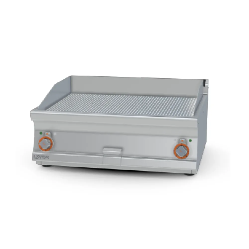 LOTUS Electric Ribbed Fry Top with Two Cooking Zones