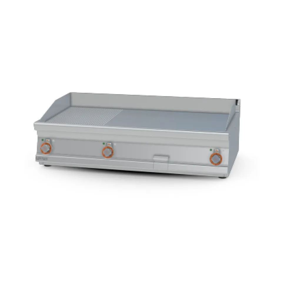 LOTUS Electric Fry Top with Smooth and Ribbed Plate