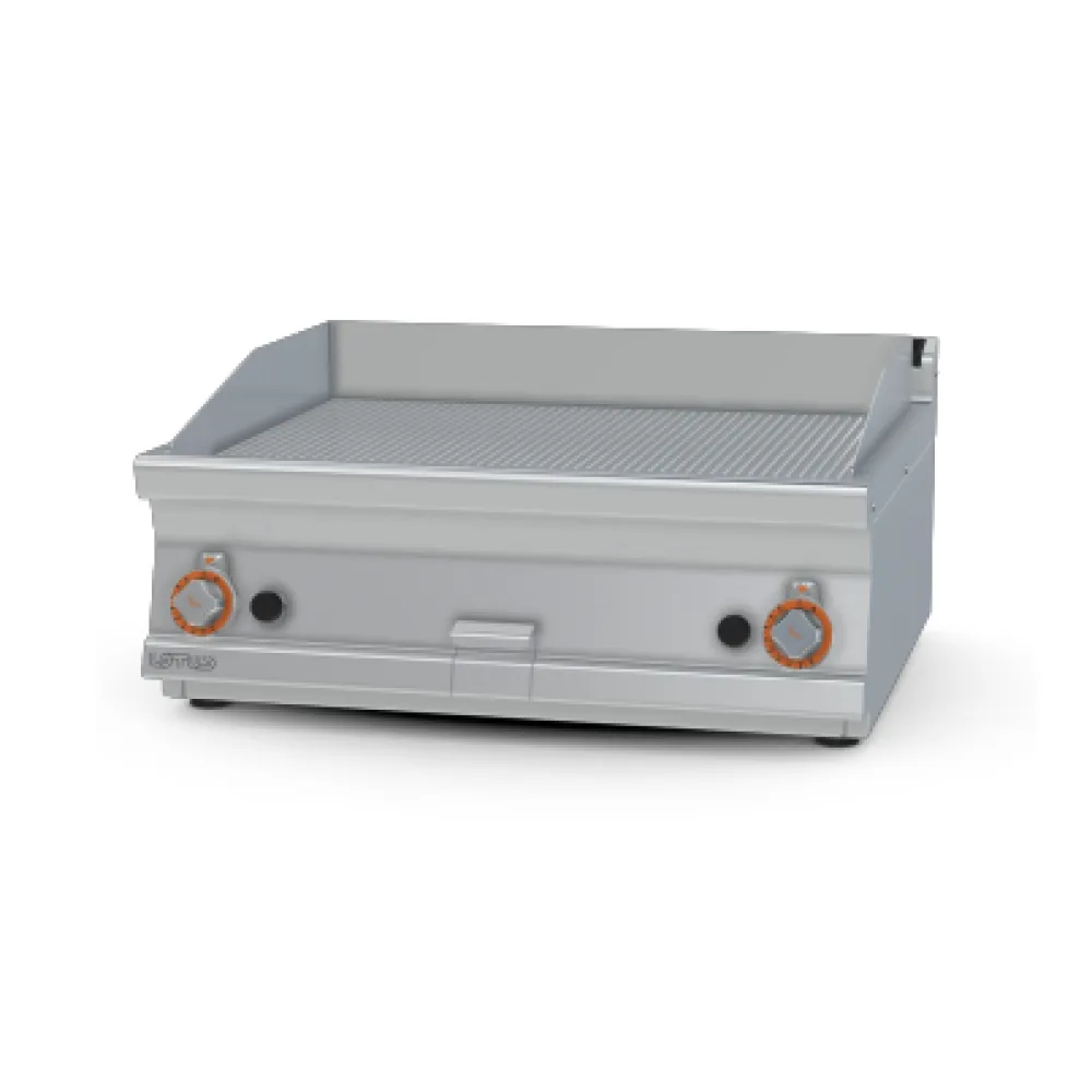 LOTUS ribbed gas fry-top with two cooking zones