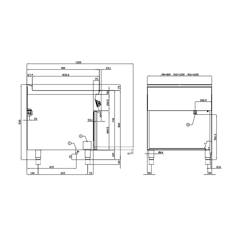 LOTUS Electric Stove with Oven 90 MARINE CFV6-912ETVX/V