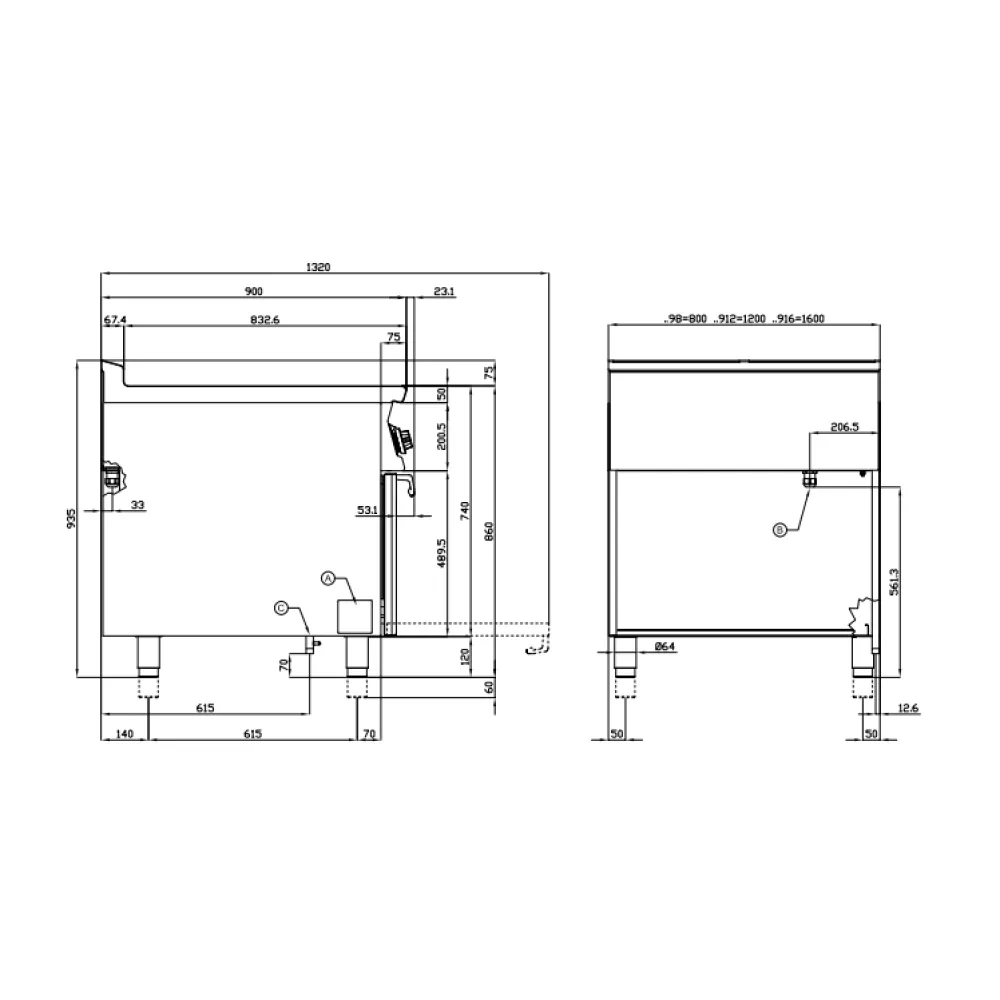 LOTUS Electric Stove with Oven 90 MARINE CFQ6-912ETVX