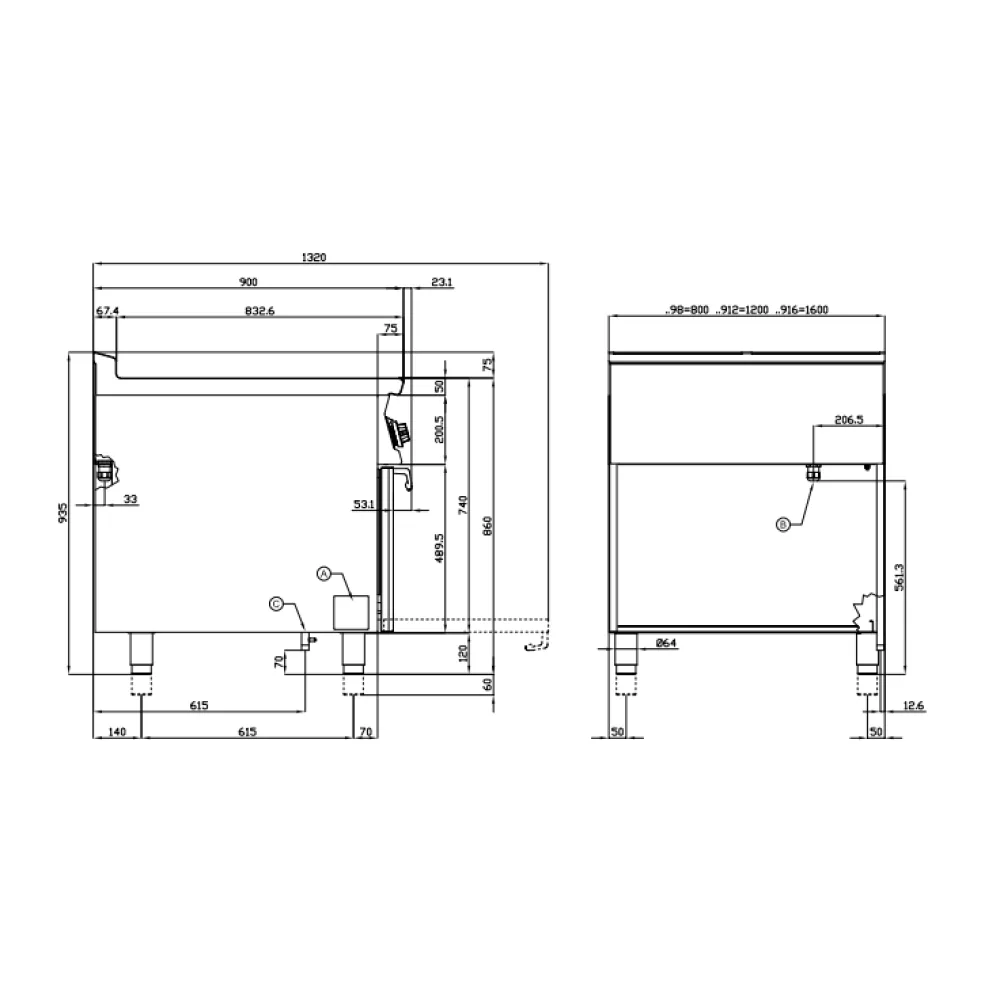 LOTUS Electric Stove with Oven 90 MARINE CFVQ6-912ETVX/V