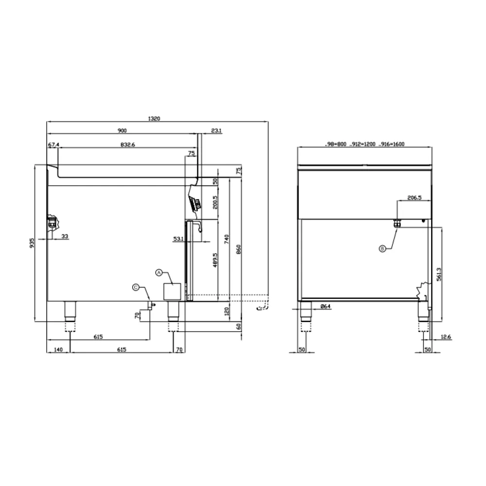 LOTUS Electric Stove with Oven 90 MARINE CFVQ6-912ETVX