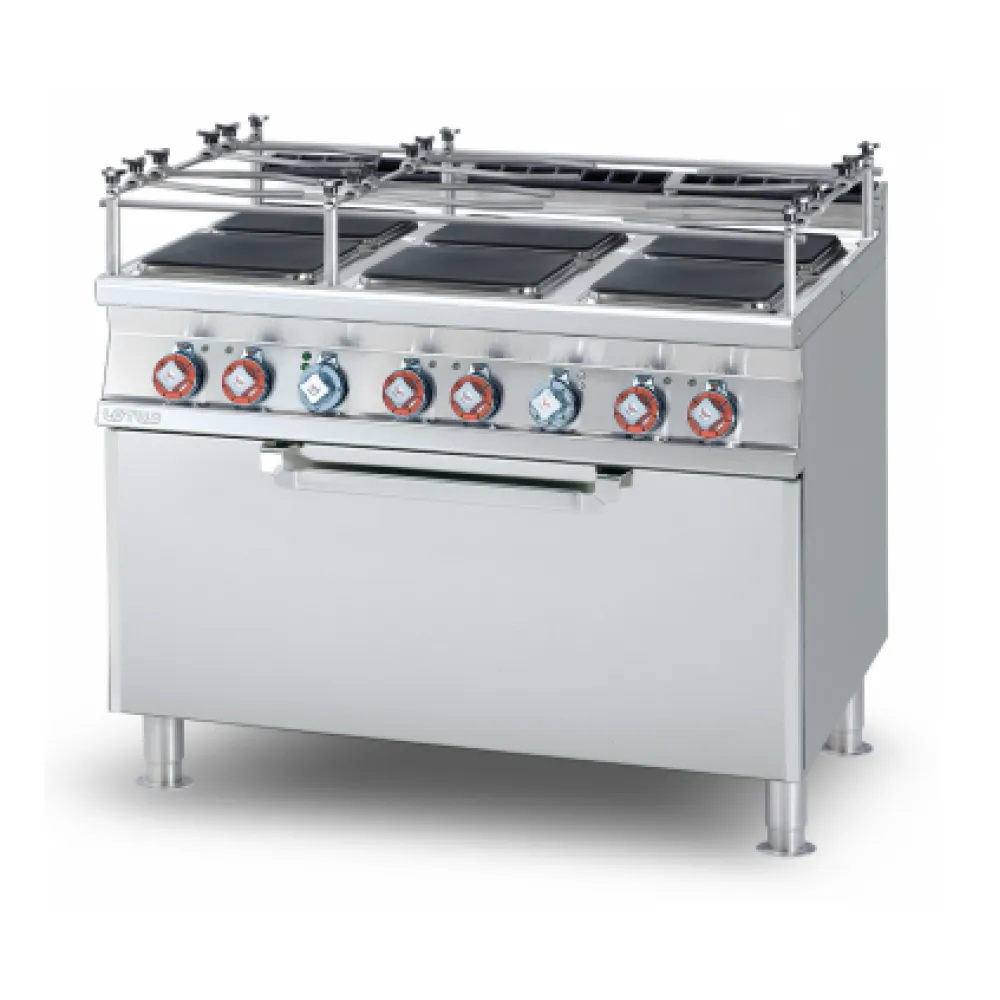 LOTUS CFQ6-912ETX Electric Stove with Oven – 6-Zone Professional Hob
