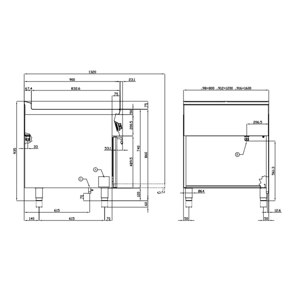 LOTUS CFQ6-912ETX Electric Stove with Oven – 6-Zone Professional Hob