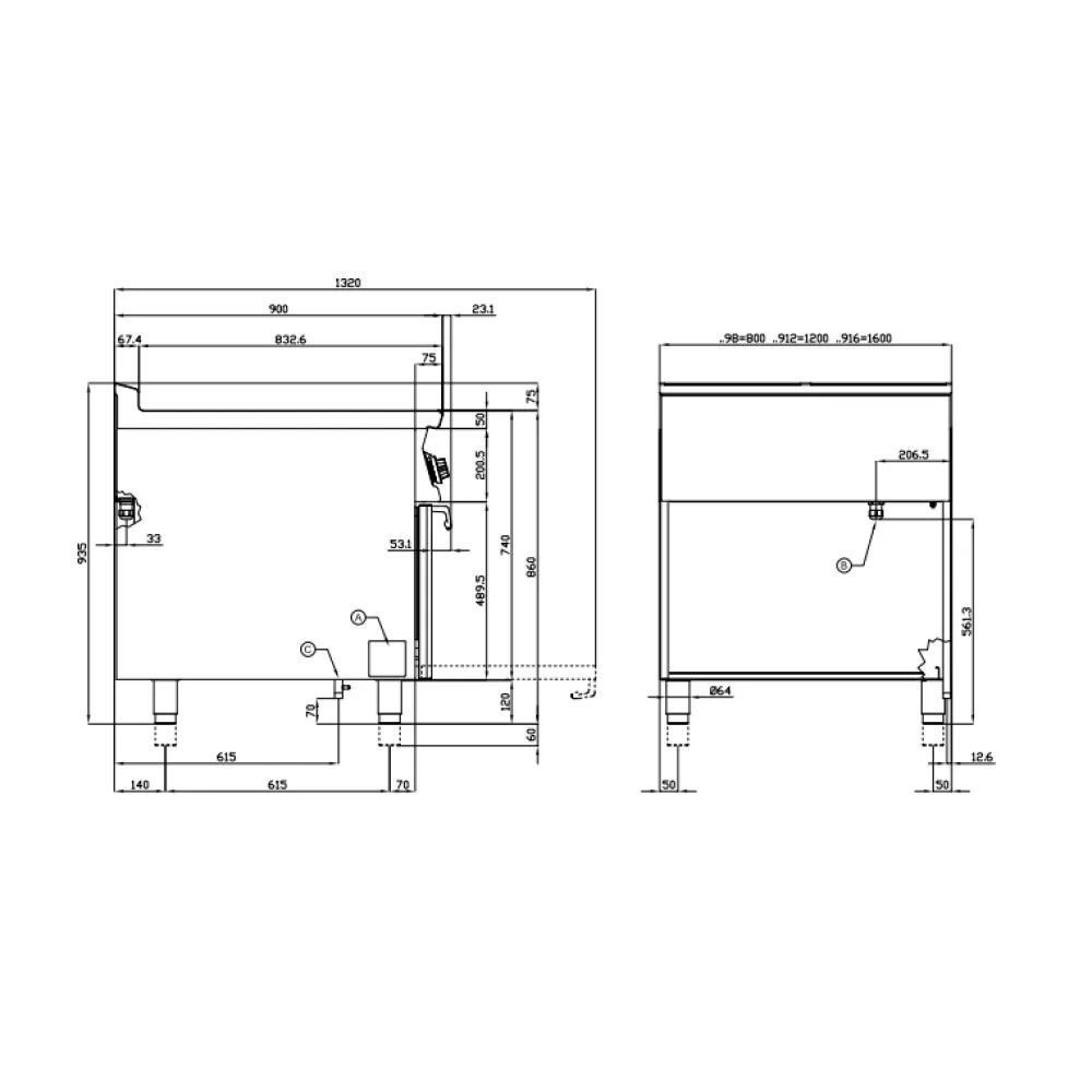 LOTUS CF4-98ET Electric Stove with Oven for Marine Use