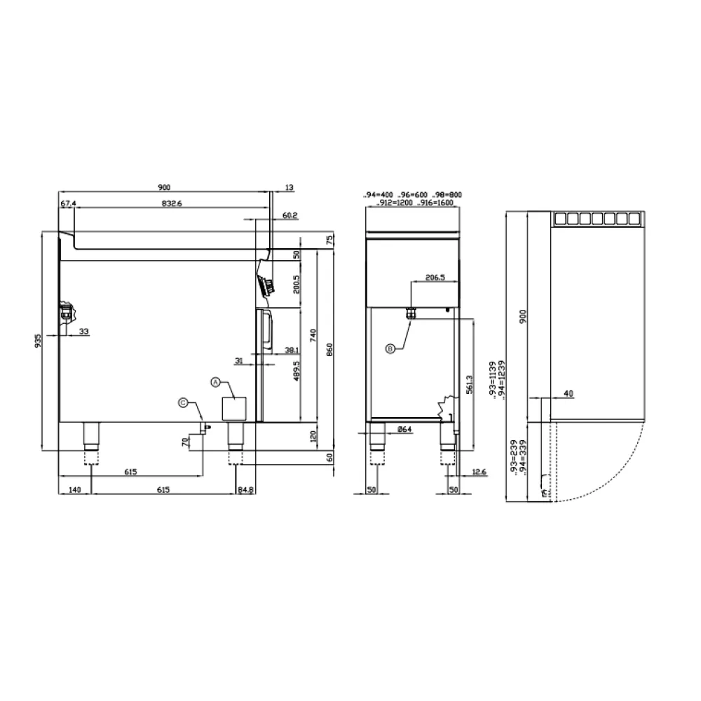 LOTUS Electric Range with Neutral Cabinet PCQ-98ETX