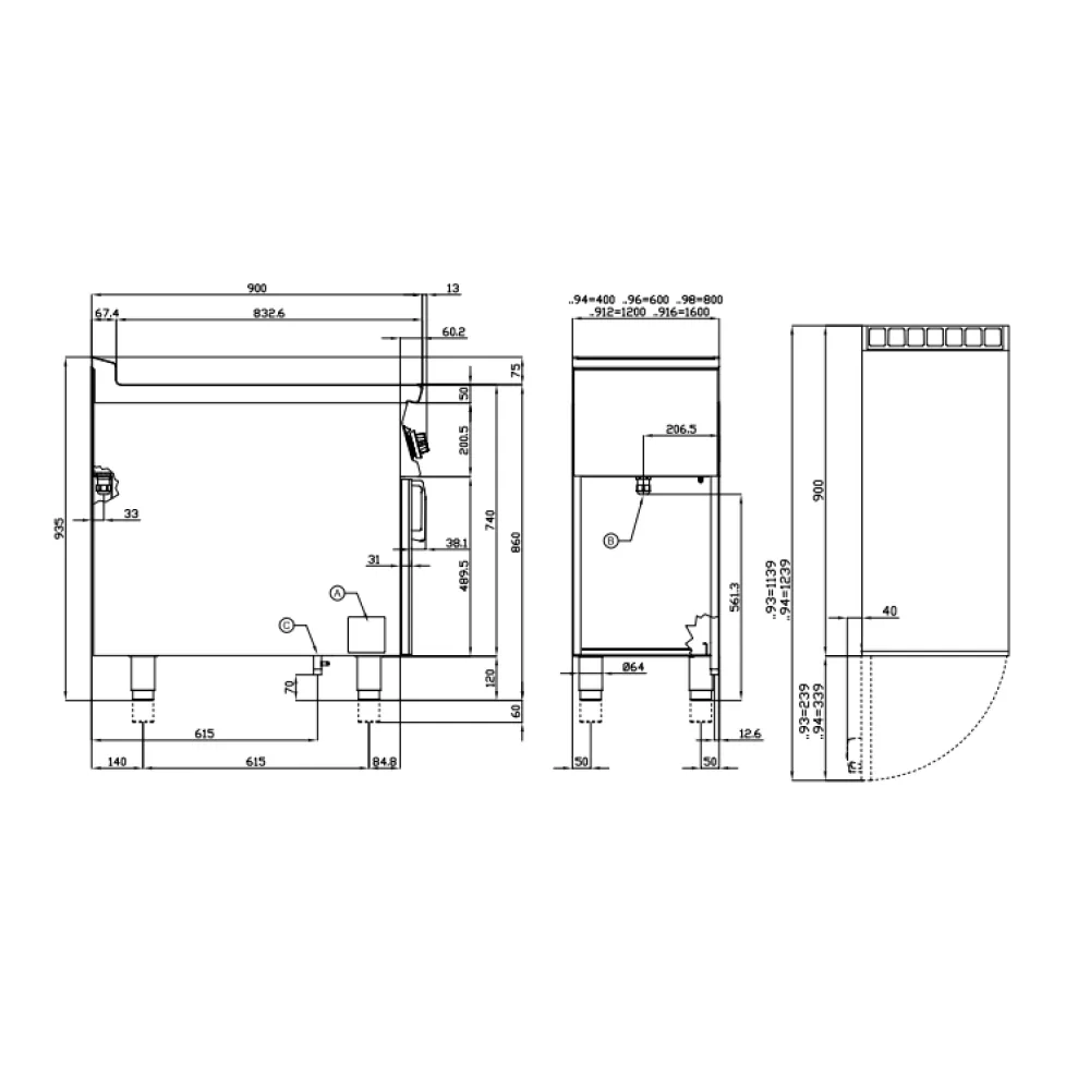 LOTUS Electric Ceramic Range with Neutral Cabinet PCC-94ET