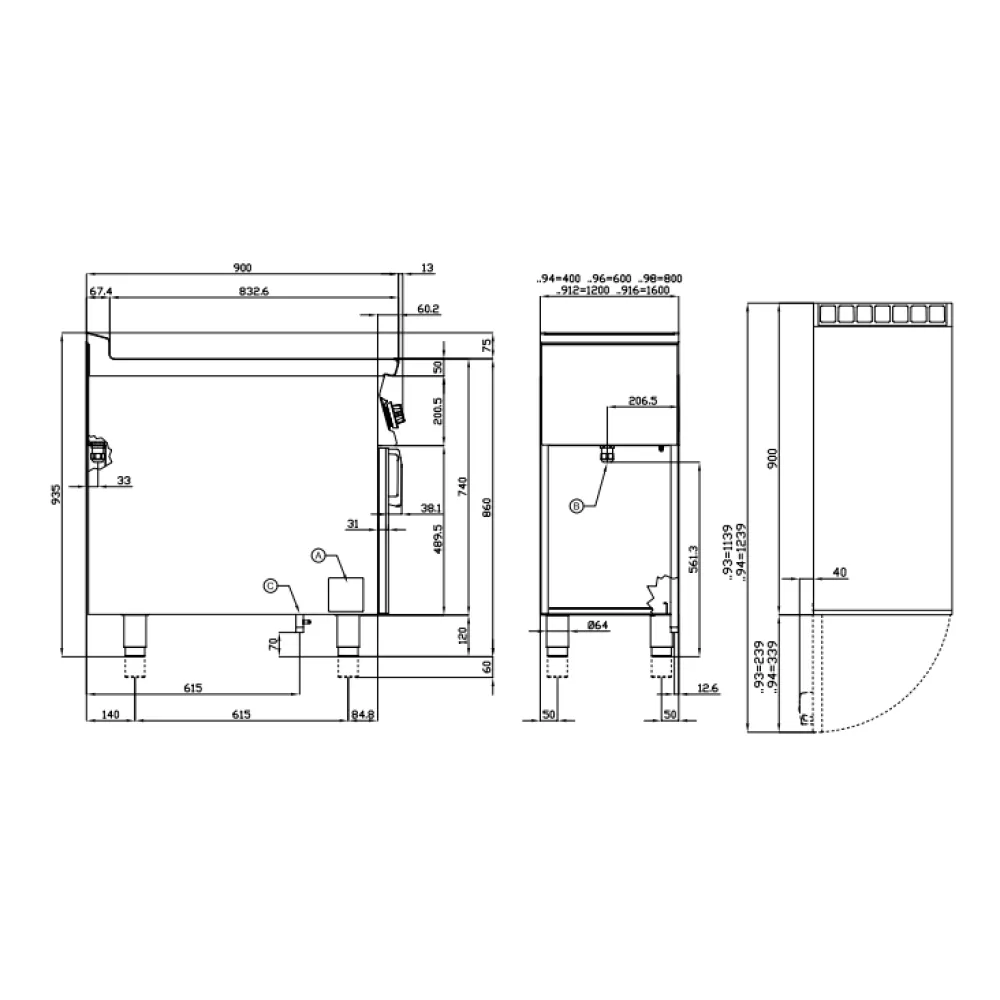 LOTUS PCI-98ET Induction Cooking Hob for Professional Kitchens