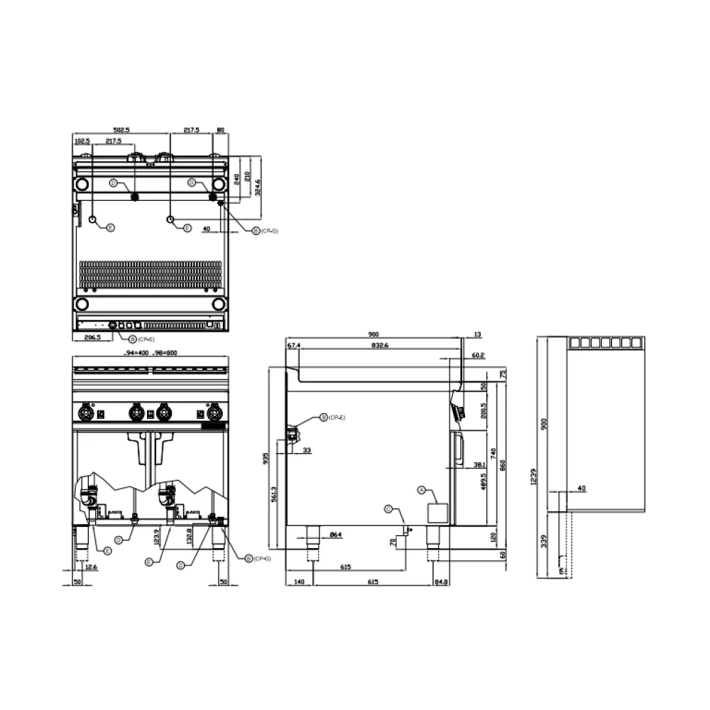 LOTUS Gas Pasta Cooker 40 L with Stainless Steel Vat
