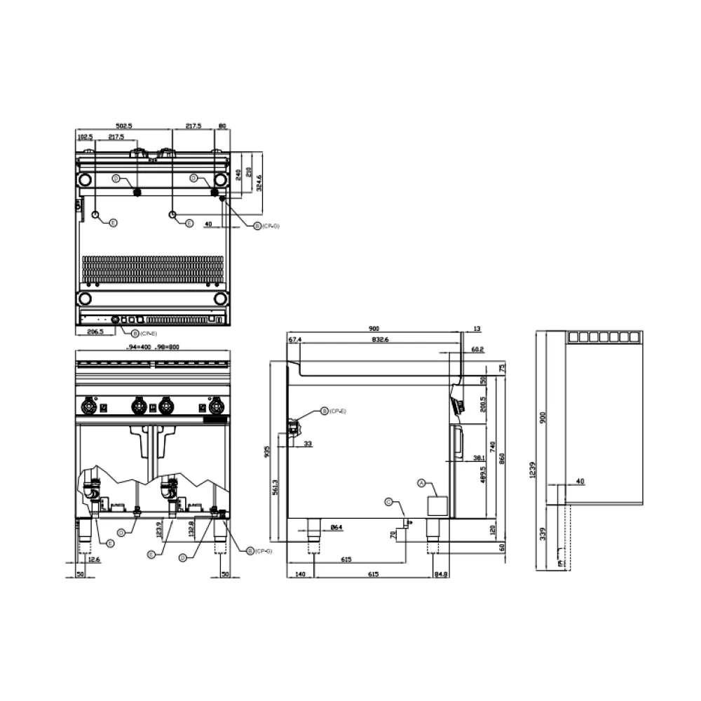 LOTUS Gas Pasta Cooker 40+40 L with Automatic Water Fill