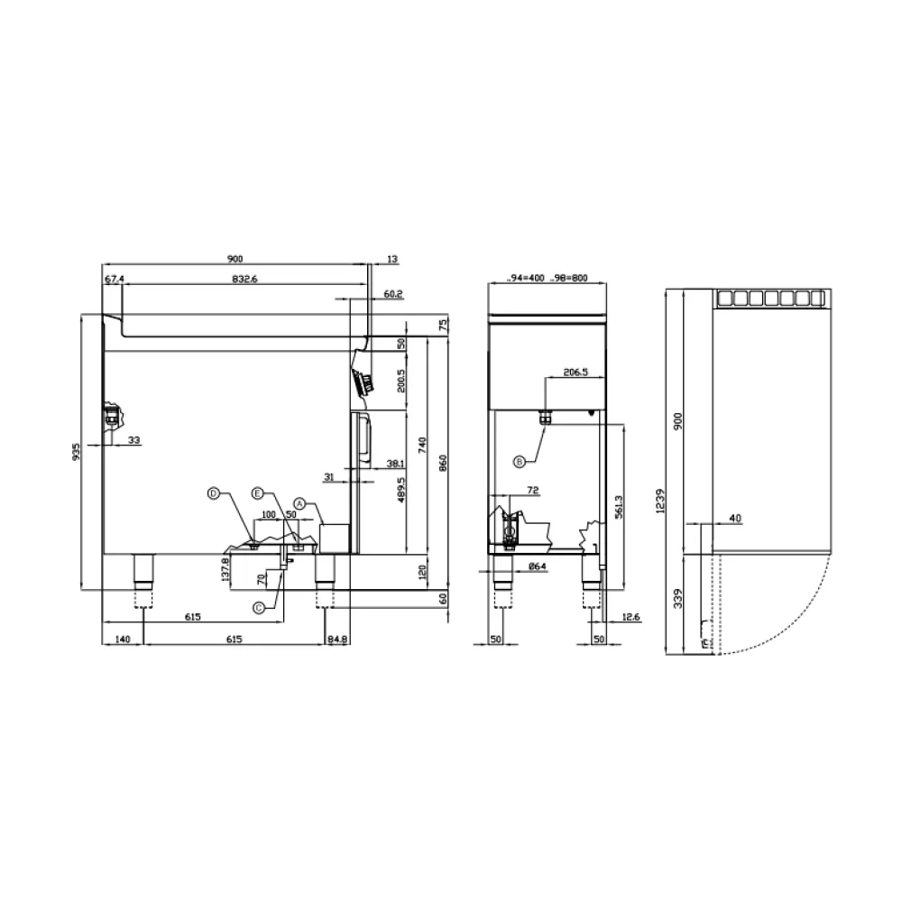 Lotus Bain Marie Singlephase on Open Cabinet BM-94EMX
