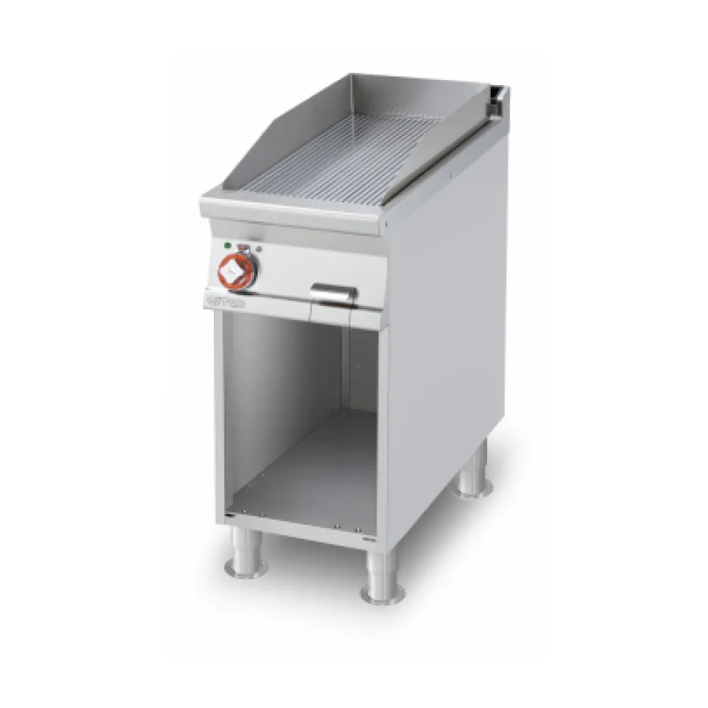 LOTUS Electric Ribbed Fry-top on Open Cabinet 90 FTR-94ETX