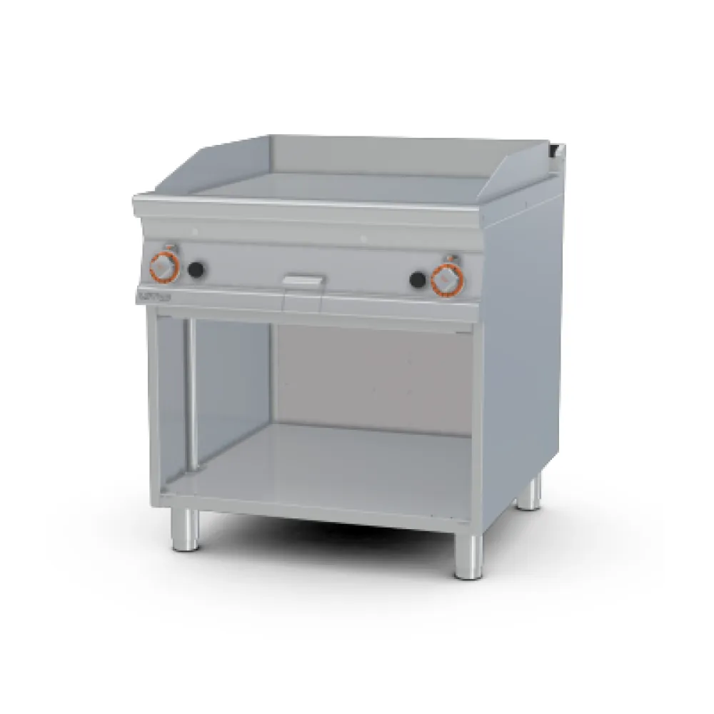 LOTUS Gas Fry-Top with Smooth Plate & Open Cabinet