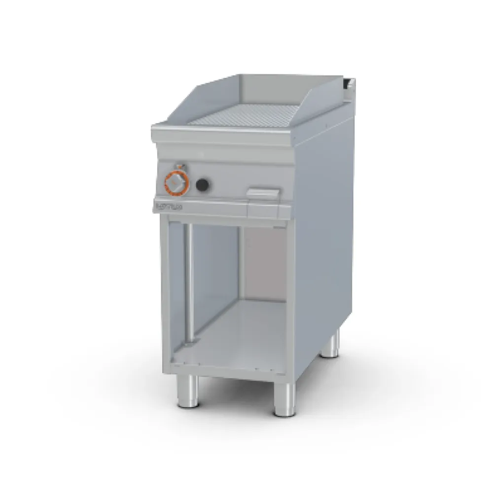 LOTUS Gas Fry-Top Ribbed on Open Cabinet 90 FTR-94G