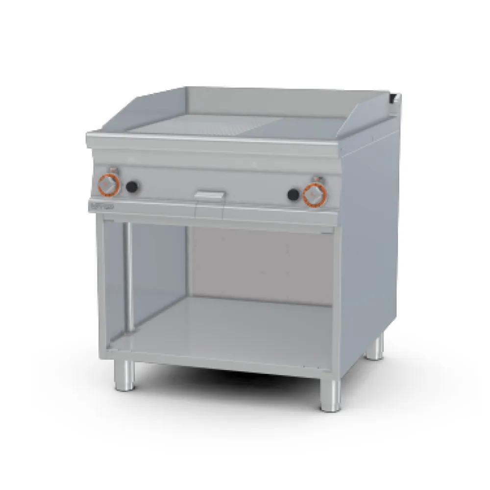 LOTUS Gas Fry-Top with Open Storage Cabinet FTLR-98G