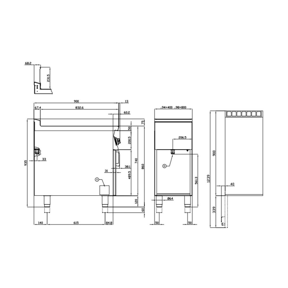 LOTUS Electric Fryer with Neutral Cabinet 8+8 Litre F2/8-94ETX