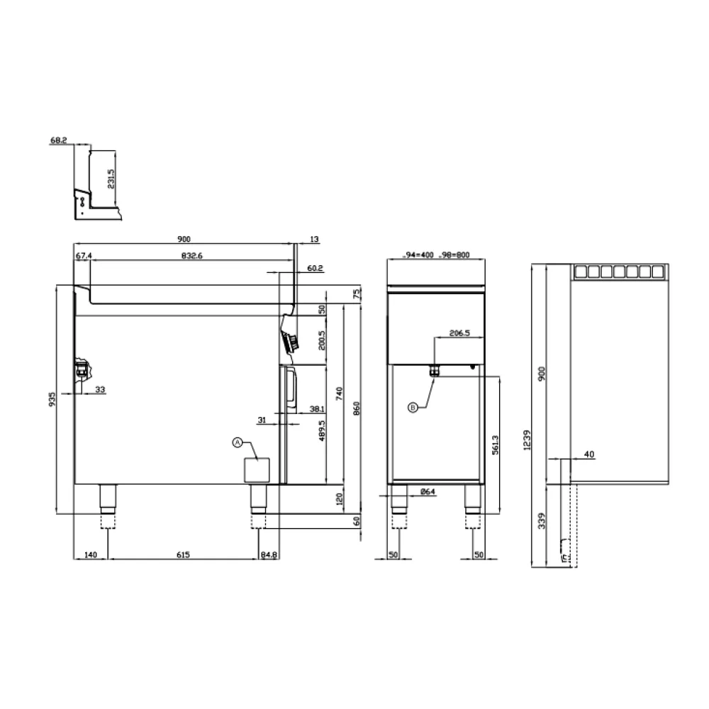 LOTUS Electric Fryer with Neutral Cabinet 18+18 Litre, 31.8 kW